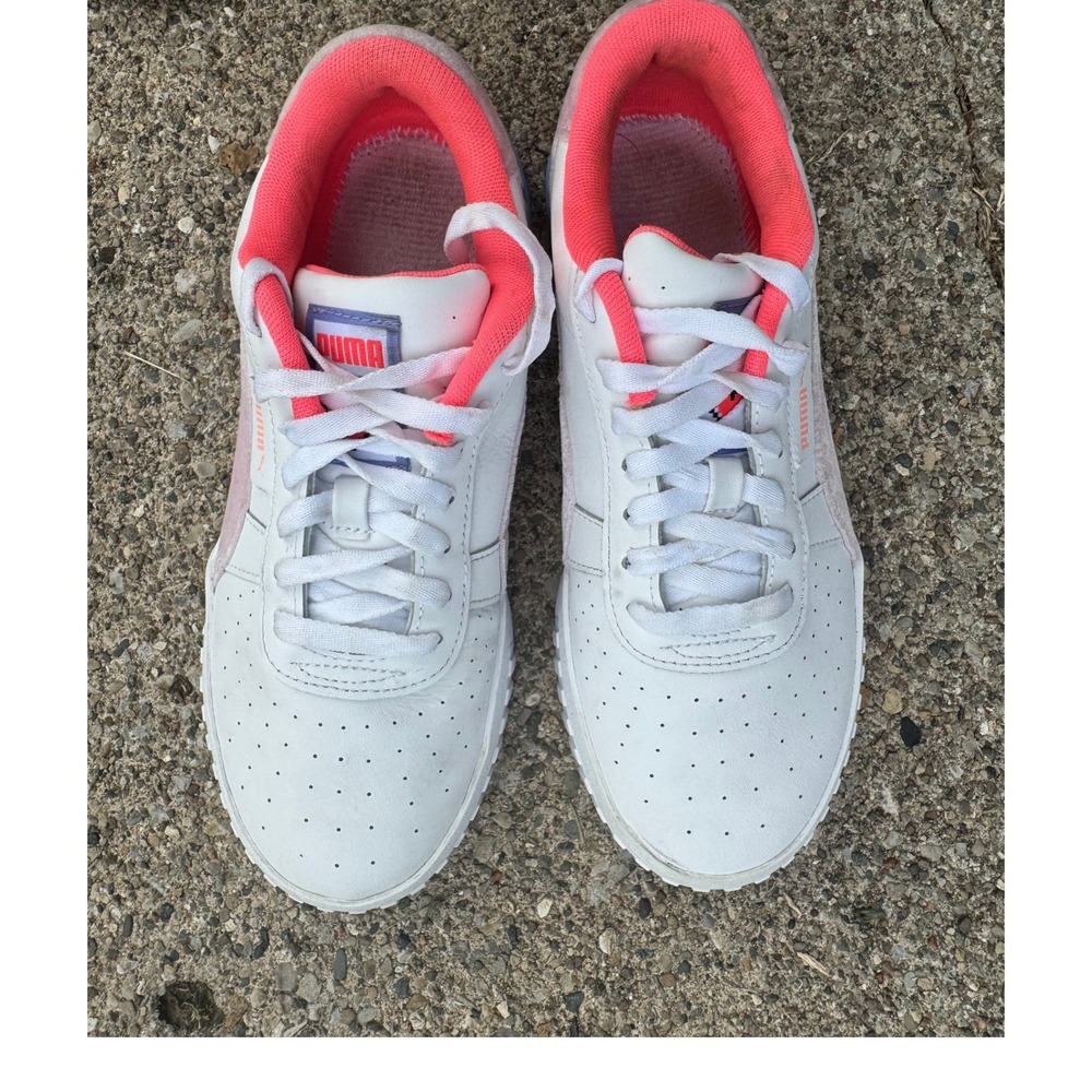 Puma Cali Star Womens White Pink Blue Neon Sneakers 61330361 Size 9